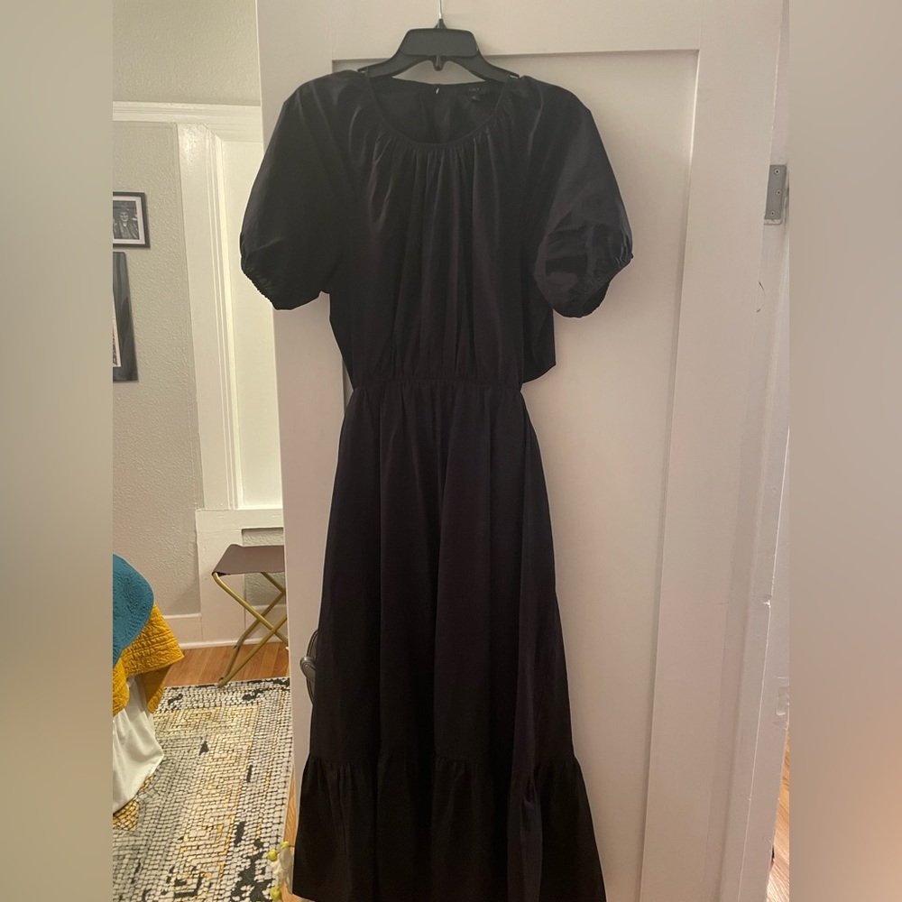 J Crew navy maxi dress w cut out
